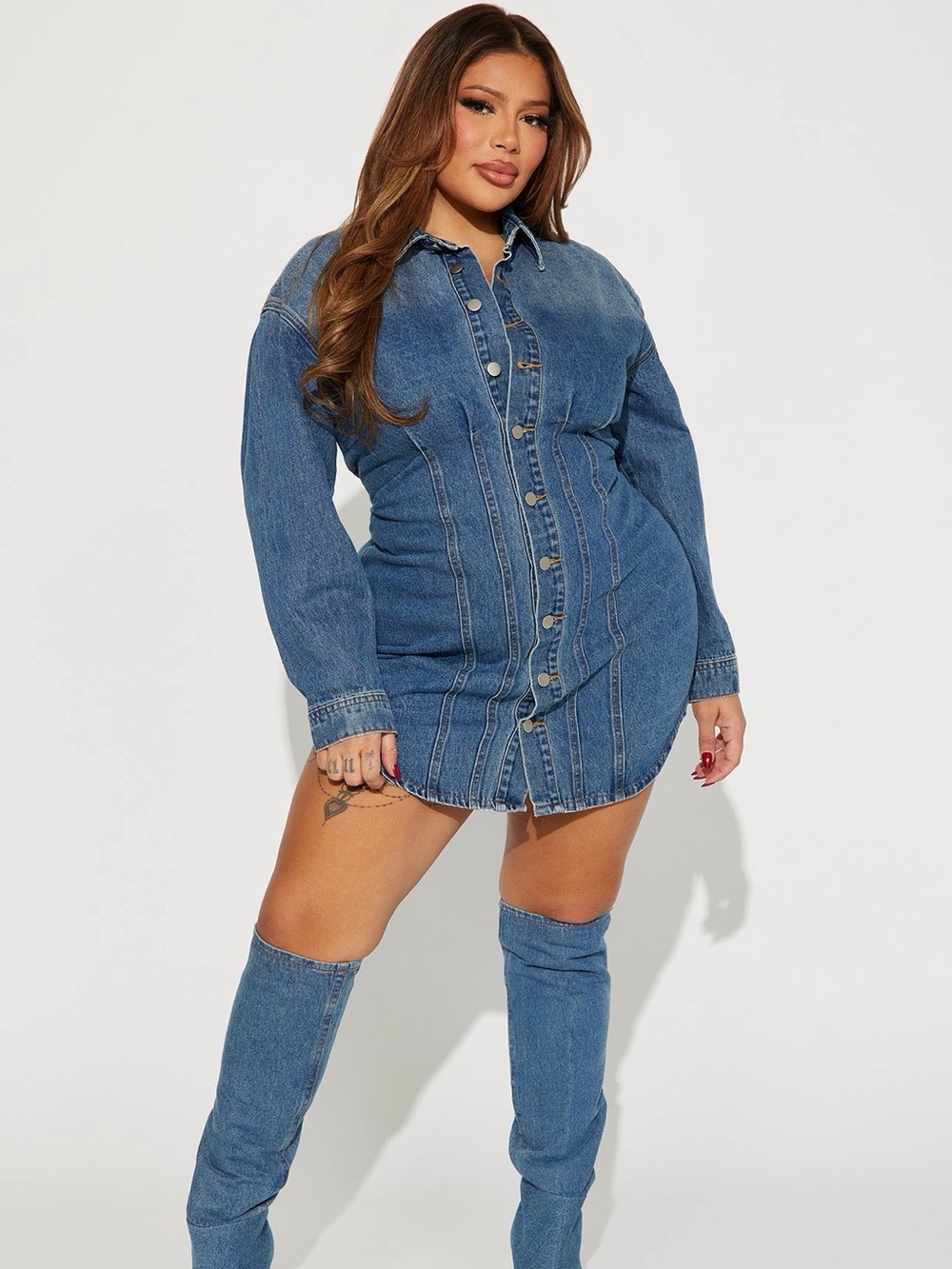 Fashion Nova Alessandra Denim Mini Dress